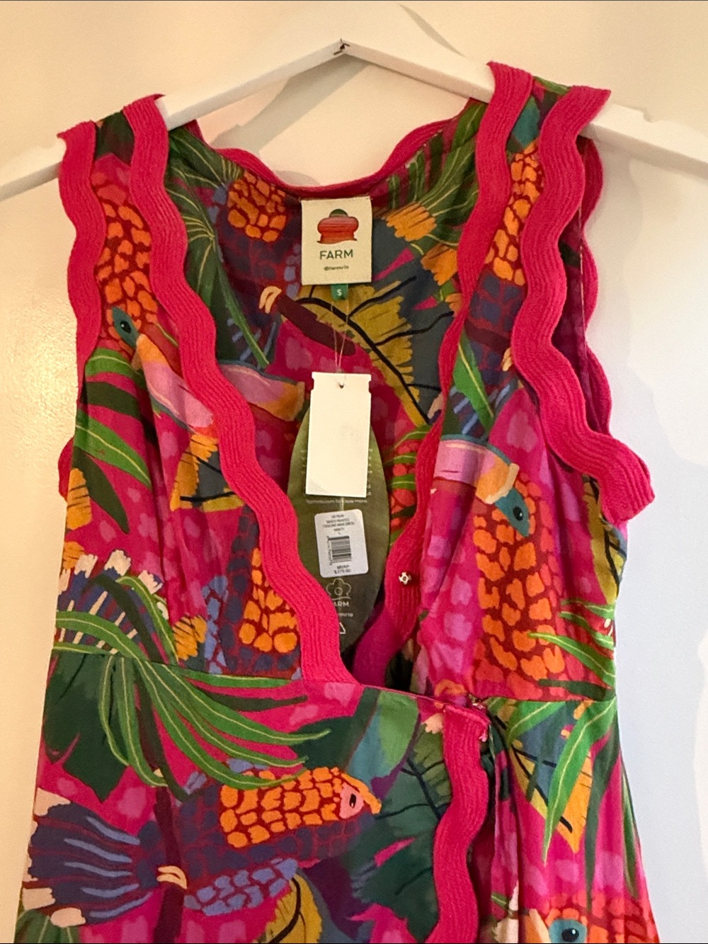 Farm Rio Vibrant Tropical Print Maxi Dress - Pink & Multi - Picture 5 of 5